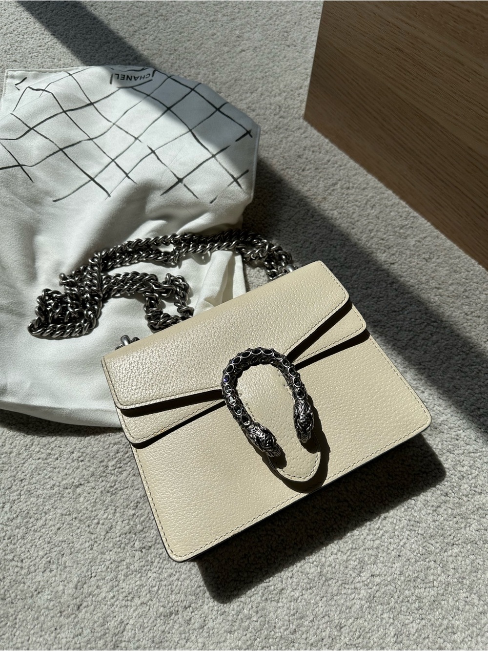 Gucci Dionysus mini leather bag-CreamBeige